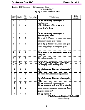 Giáo án Dạy thêm Toán 7 học kỳ II